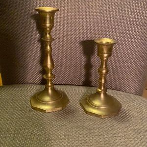 Vintage Solid Brass Candlestick holders: 2